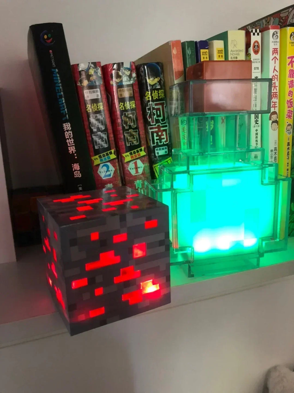 NEW Pixel Game Prop Models Torch and Color-changing Bottle Night Light Plastic Mineral Lamp Ornaments Holiday Party Gifts