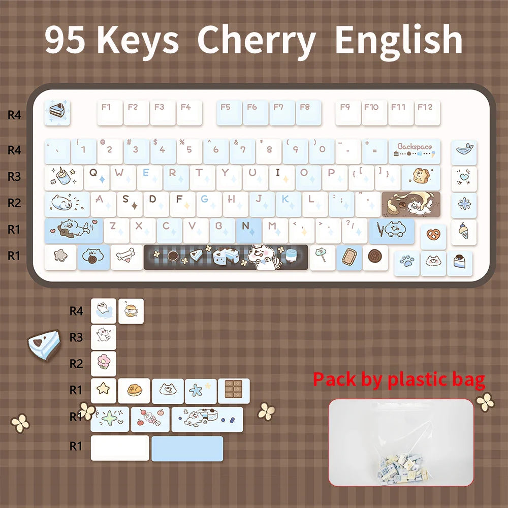 95 Keys Cherry Profile PBT Keycaps Love Letter Theme Key Caps for Gaming Mechanical Keyboard 61/64/68/75/84Keys GMK67 AULA F75