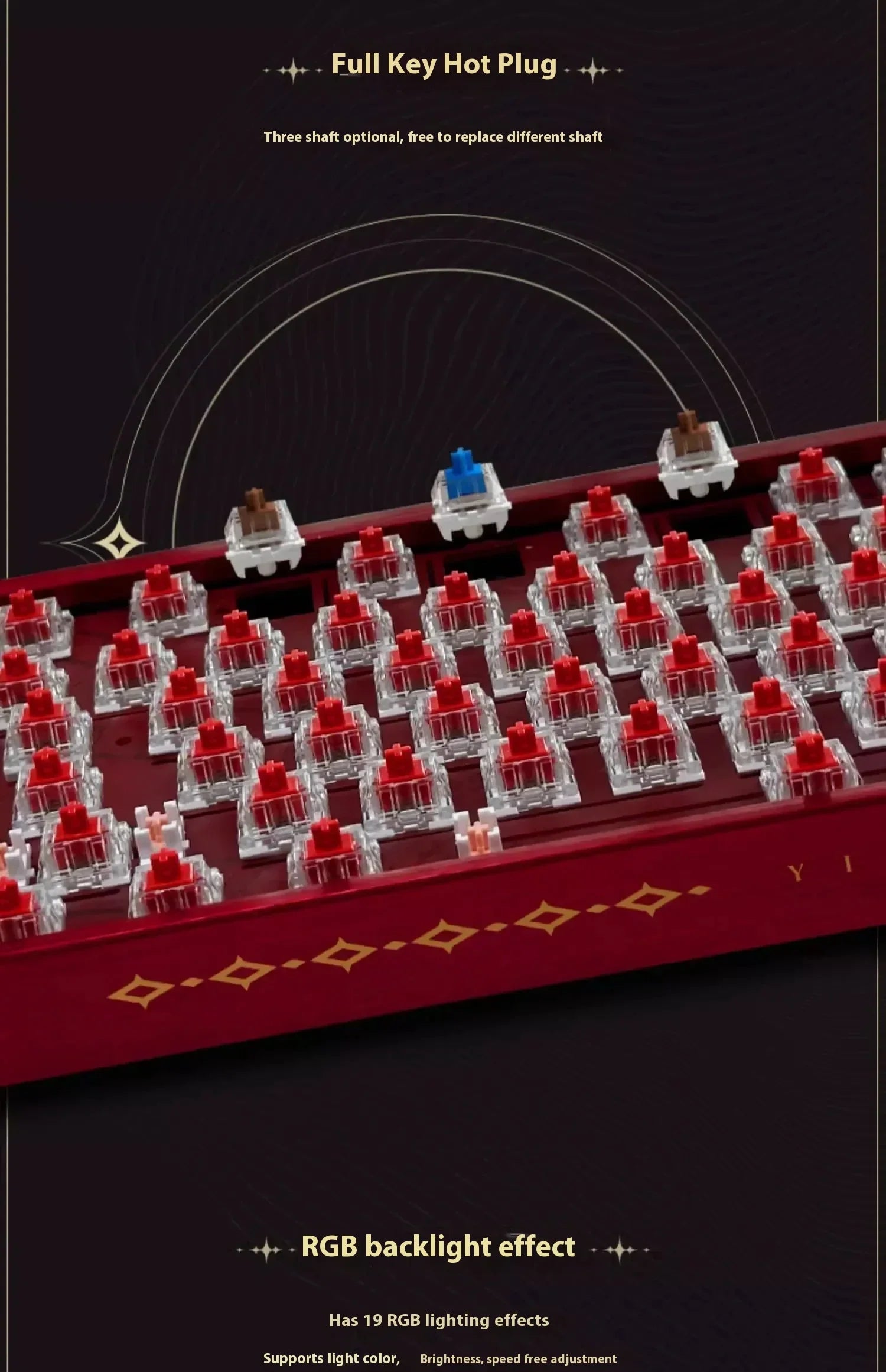 Wuthering Waves Yinlin Gaming Keyboard Three Mode Customized Wireless Mechanical Keyboard 89keys Hot Swap Gasket Pc Gamer