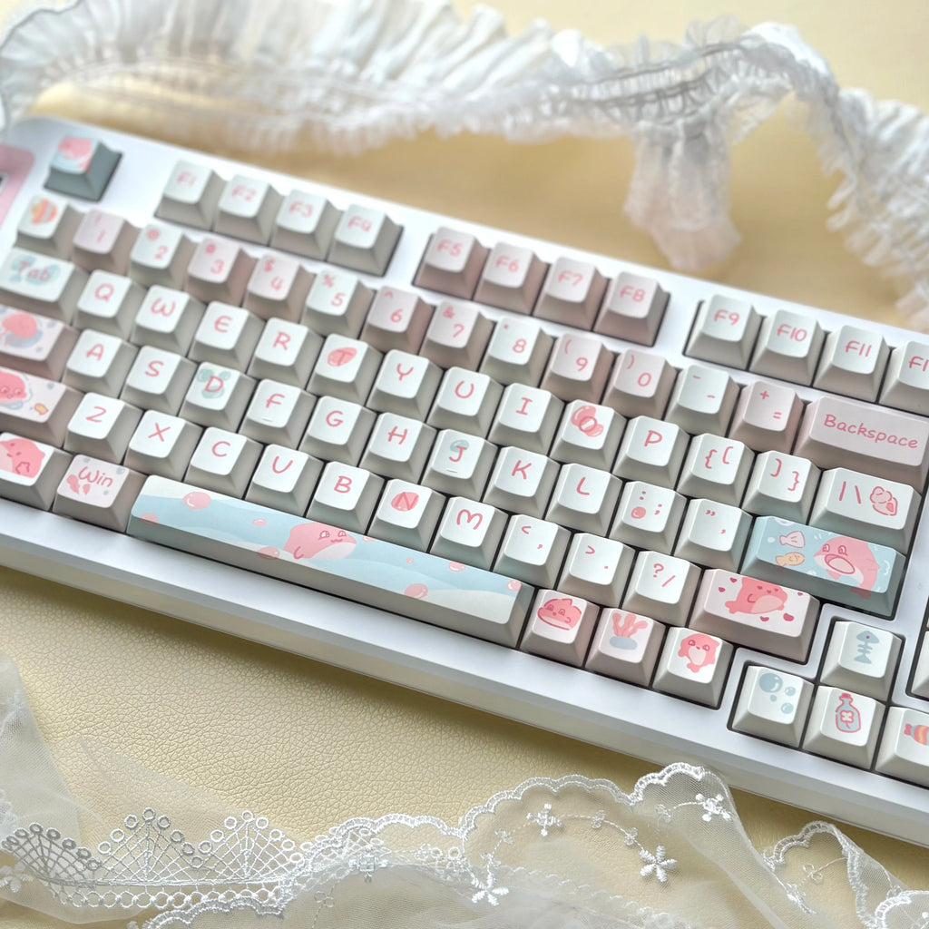 Customized Cute Cartoon Keycaps Cherry Profile Dye Sub PBT Keycaps 95 Keys for 75% Cherry Gateron MX Switches Gaming Keyboard