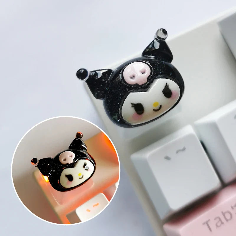 DIY Keycap Cute Cartoon Melody Coolomey Translucent Cross Mechanical Keyboard ESC Base Translucent Keycap