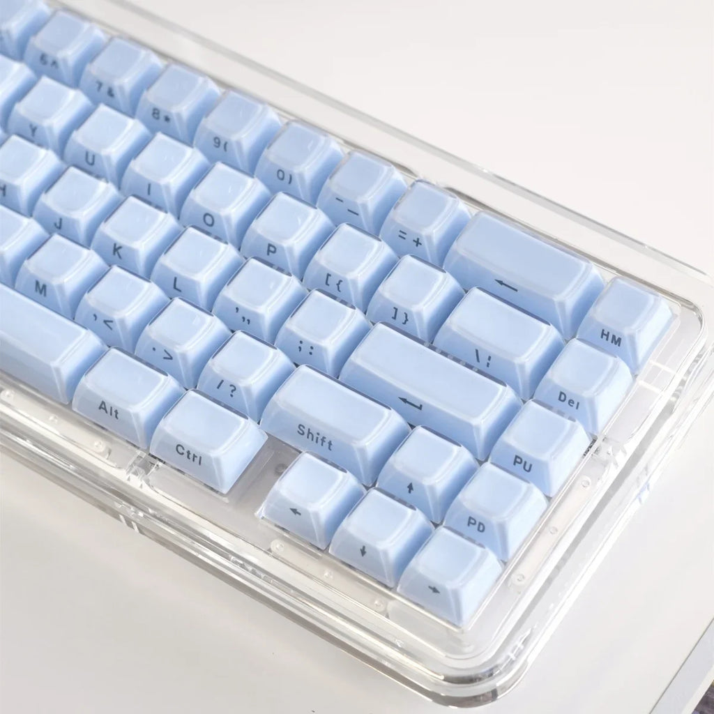 Jelly Crystal Keycaps Side Engraved Pink Blue 113keys Two-tone lnjection Molded DIY Mechanical Keyboard OEM Translucent Keycaps