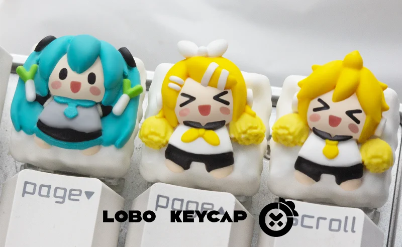 New Vocaloid Miku Animation Theme Keycap 1 Pcs Q Version Personalized Customized Resin Art Gaming Mechanical Keyboard Key Cap