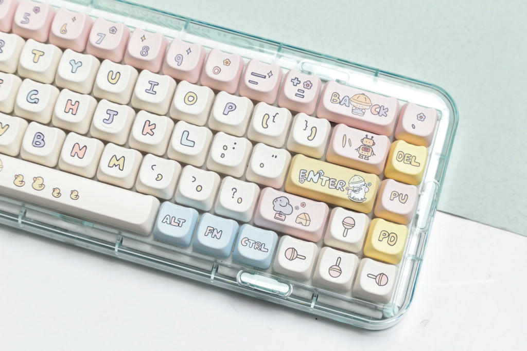 JCM MAO Profile Ear KeyCap Kindergarten Picabara Anime Cute Cat Keycaps for MX Switch Gaming Mechanical Keyboard GK75