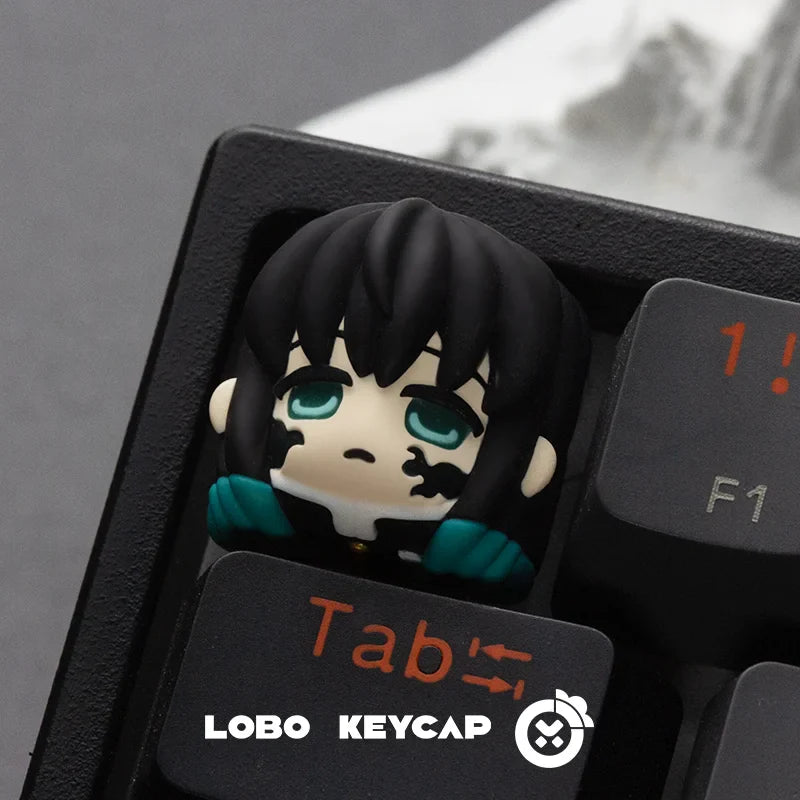 Demon Slayer Mechanical Keyboard Keycap Kamado Tanjirou Agatsuma Zenitsu Hashibira Inosuke Anime Resin Keycaps Custom Gifts