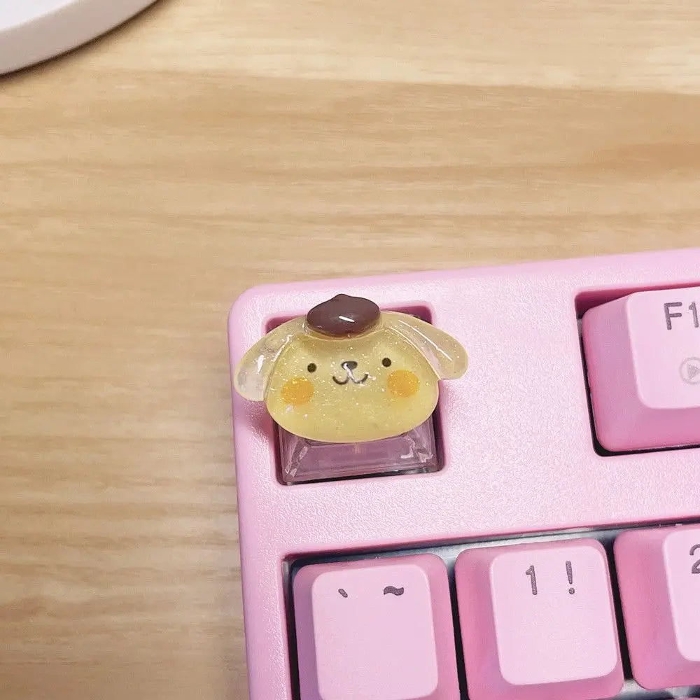 Sanrio Anime Cinnamon Roll DIY Keycap Cute Cartoon Melody Coolomey Translucent Cross Mechanical Keyboard ESC Base Keycap Gift