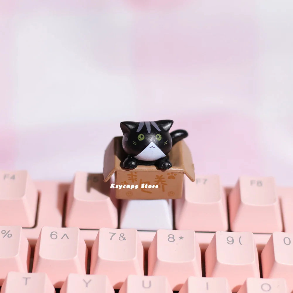 Cartoon keycaps For Mechanical Keyboard Keycaps Artisan Anime White Kawaii Keycap PBT Axis Cherry MX Custom Cute Cat Diy Key Cap