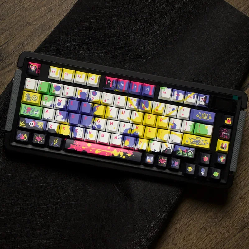 Graffiti Keycap Set Cherry Profile PBT Dye-sublimation Keycaps for Mechanical Keyboard Mx Swich 61/64/68/84/87/104/108 키캡