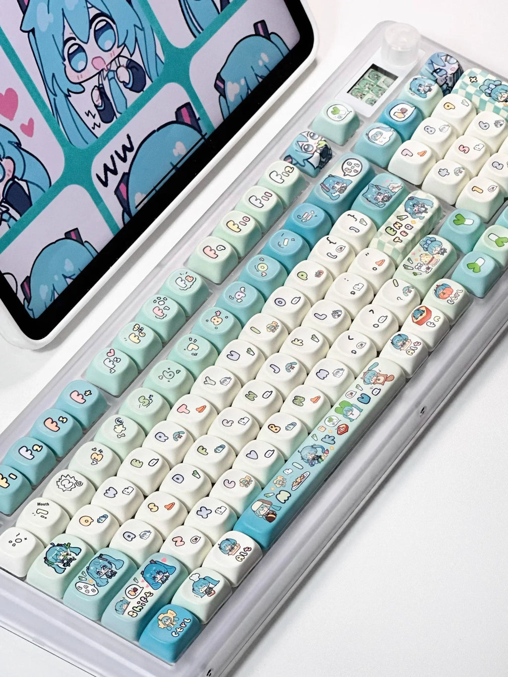 Miku Anime Keycap Xoa Pbt Cartoon Keycap Customization Individuation Keyset For Mechanical Gaming Keyboard Switch Gifts