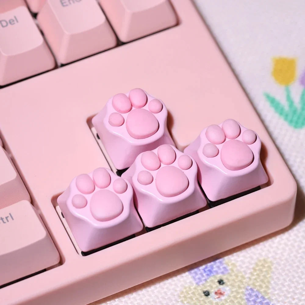 Pink Cute Cartoon Silicone Keycap Personality Soft Feel Cat DIY Artisan Cat Paws Pad Keyboard KeyCaps For Cherry MX Switches