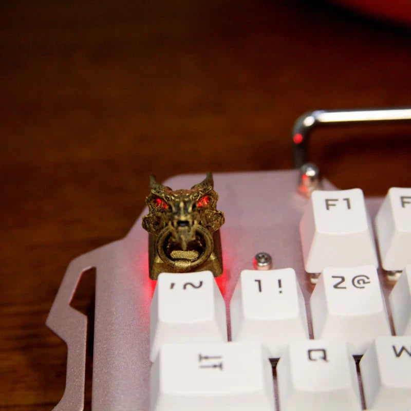 Original Design Dragon Head Keycaps Metal Translucent Mechanical Keyboard Keycaps Personalized Hanging Dragon Head Keycaps Gifts