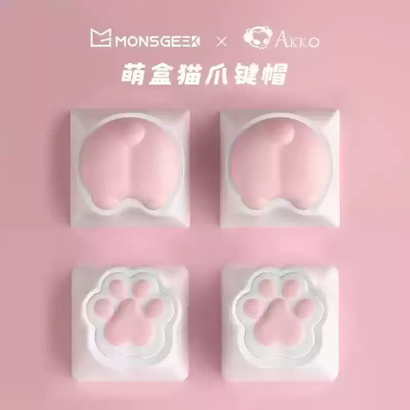 Cute Cat Claw Stone Scissors Cloth Praise Keycap Soft Silicone Oem High Beauty Girl Heart Girl'S Holiday Free delivery Gift