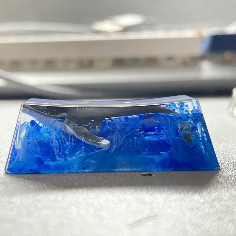 Whale resin keycap oem mechanical keyboard personalized backspace key 2x light-transmitting keycap Sa can be customized blue sin