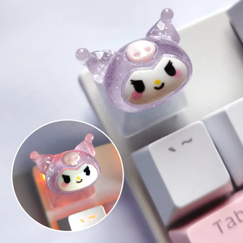DIY Keycap Cute Cartoon Melody Coolomey Translucent Cross Mechanical Keyboard ESC Base Translucent Keycap