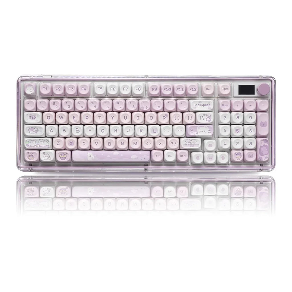 95Keys Cute Keycaps MOA Profile Cat Theme PBT Key Caps Pink Blue Puppy keycap for GK61 RK836 MX Switches Mechanical Keyboard