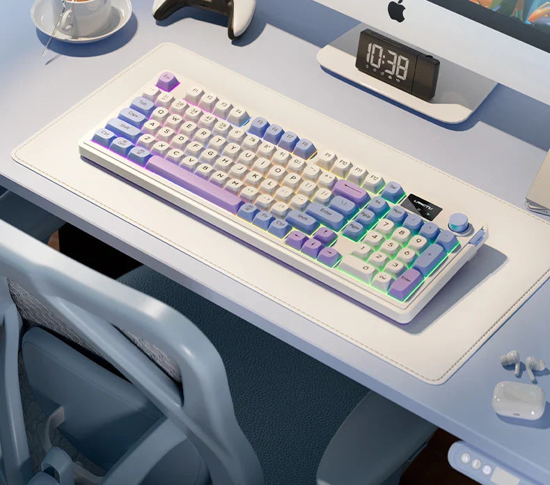 LANGTU L98 Membrane Keyboard Tri-mode Wireless Gasket Structure RGB Multifunctional Knob Customized Gaming Keyboard Pc Accessory