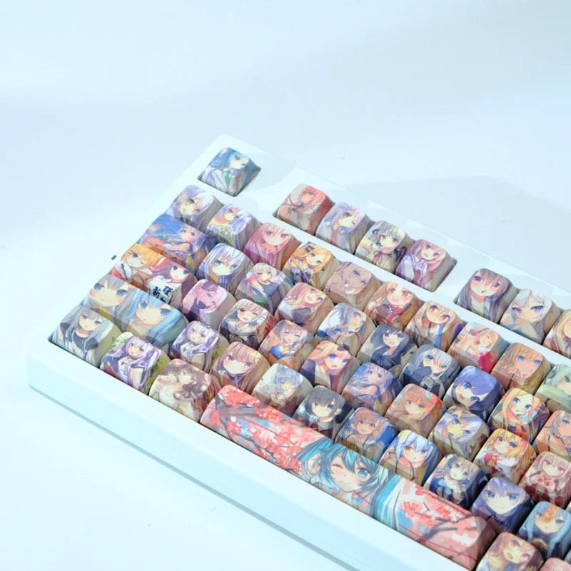 Color Anime Keycaps Personalized Customization Cartoon Anime 126 Key PBT Mechanical Keyboard Keycap MOA Profile Keycap Accessory