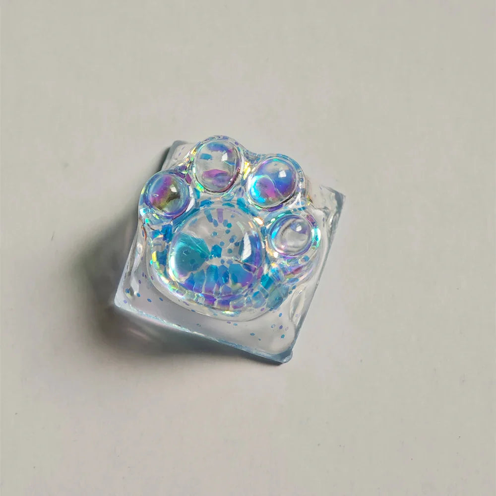 Games Backlit Keycap Cat Paw Cute DIY Key Cap for Mechanical Keyboards Personalized Transparent Crystal Keycap Cherry MX Axis