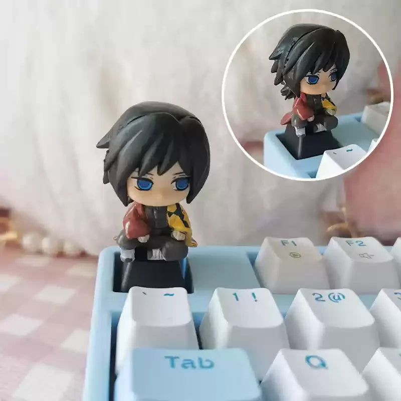 1pcs Demon Slayer Personalized Keycaps Mechanical Keyboard Resin Transparent Single Anime Key Cap Cute Mi Douzi Charcoal Jiro