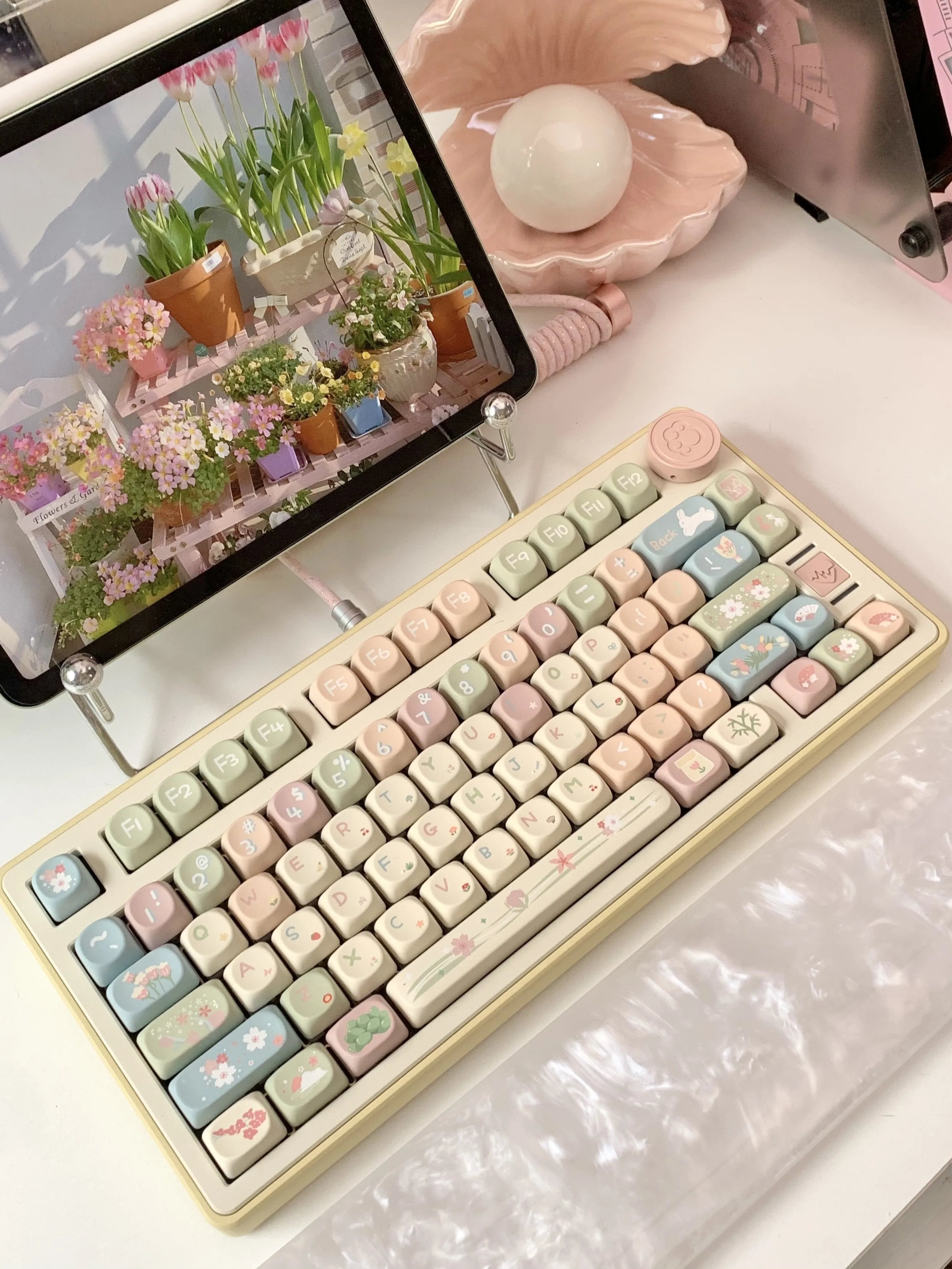 MOA Keycaps Cute Alice Keycaps Cute Keycaps 141 Keys PBT Sublimation Mechanical Keyboard Cap 2.25 U 2.75U