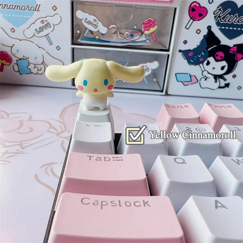 Sanrio Kawaii Cinnamorol Keycaps Mechanical Keyboard Caps Hello Kitty Pochacco Mx Axis Personalized Cartoon Esc Diy Key Cap Game