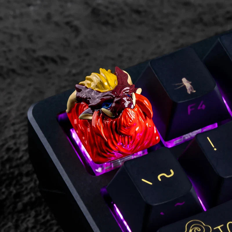 MonsterHunter Dragon Anime Artisan Point Keycaps ESC Custom Personality R4 Gaming Decoration KeyCap for Mechanical Keyboard Gift