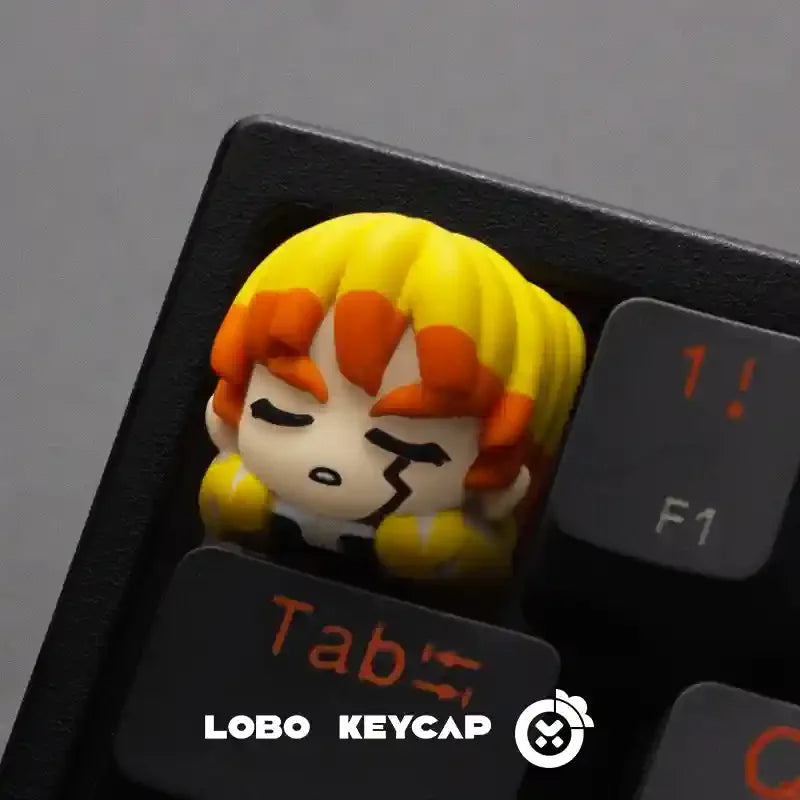 Demon Slayer Mechanical Keyboard Keycap Kamado Tanjirou Agatsuma Zenitsu Hashibira Inosuke Anime Resin Keycaps Custom Gifts