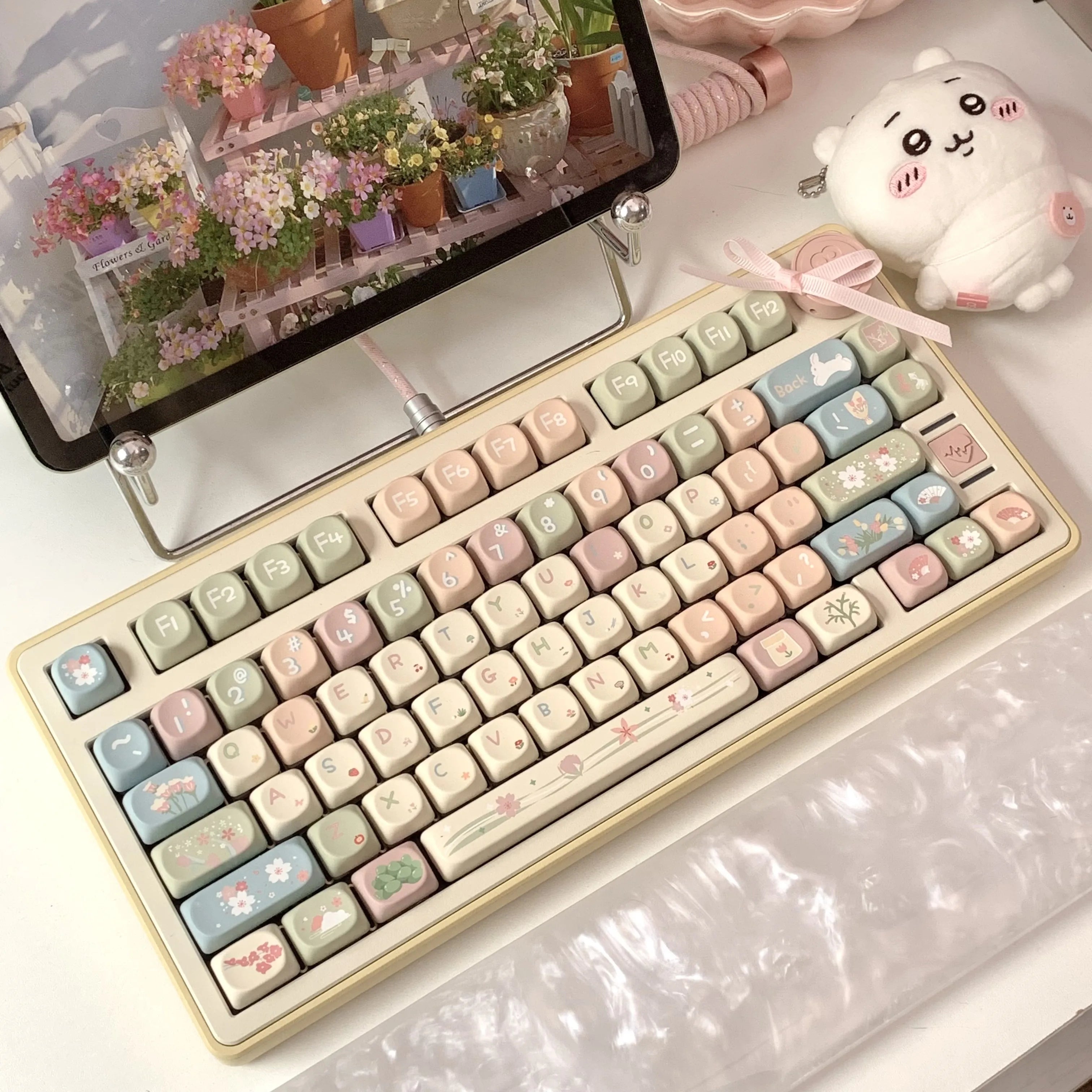 MOA Keycaps Cute Alice Keycaps Cute Keycaps 141 Keys PBT Sublimation Mechanical Keyboard Cap 2.25 U 2.75U