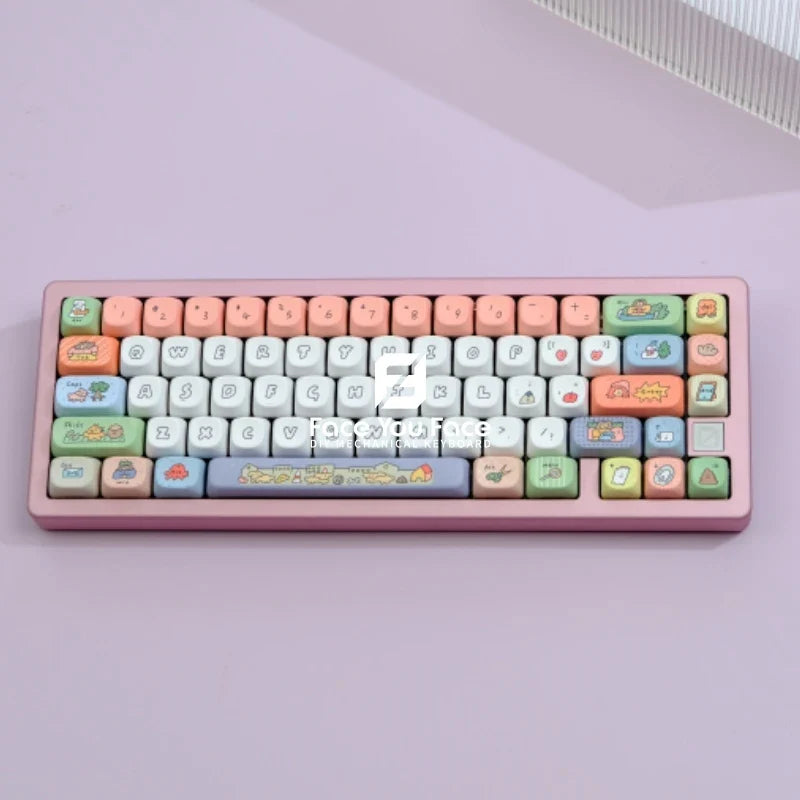 GMK Smiling Face Keycaps PBT Dye Sublimation Key Cap 129 Keys MOA Profile Keycap for Mx Switch DIY Gaming Mechanical Keyboard