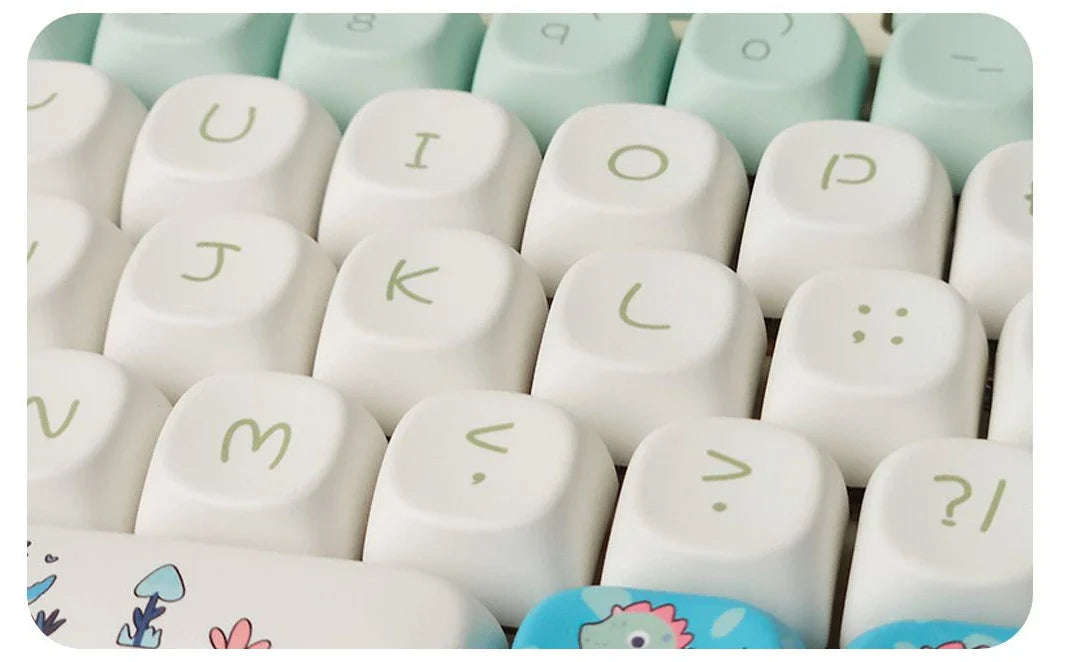 Blue Cute Little Dinosaur Cartoon Keycaps Personalized Round Creative Keycaps MOA Height PBT Sublimation Color DIY Keycaps