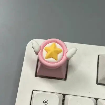 DIY Customized Bow Key cap Rabbit Ear Transparent R4 Cross Axis Game Pink Mechanical Keyboard Keycap