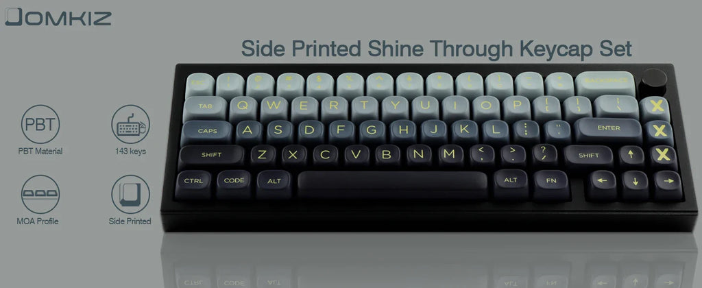Mountain Range Keycap Set PBT MOA Profile DYE-Sublimation 143 Keys for Mechanical Keyboards