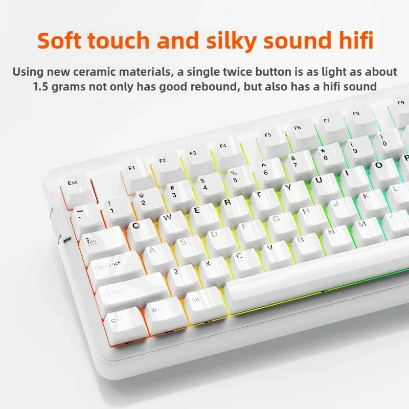 Ceramic Keycaps Set 123/101-key Smooth Surface Tough and Resistant To Falling HIFI Cross Axis Mechanical Keyboard WASD Keycap