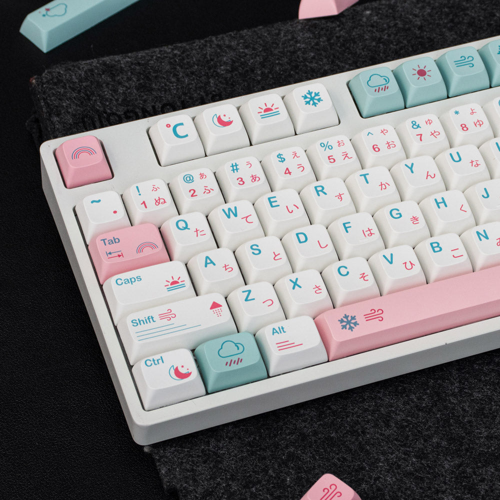 GMK 132 Keys Japanese PBT Keycap XDA Profile Cute Pink Keycaps for DIY Cherry Mechanical Keyboard Custom 61/84/64/68/98/108 Set