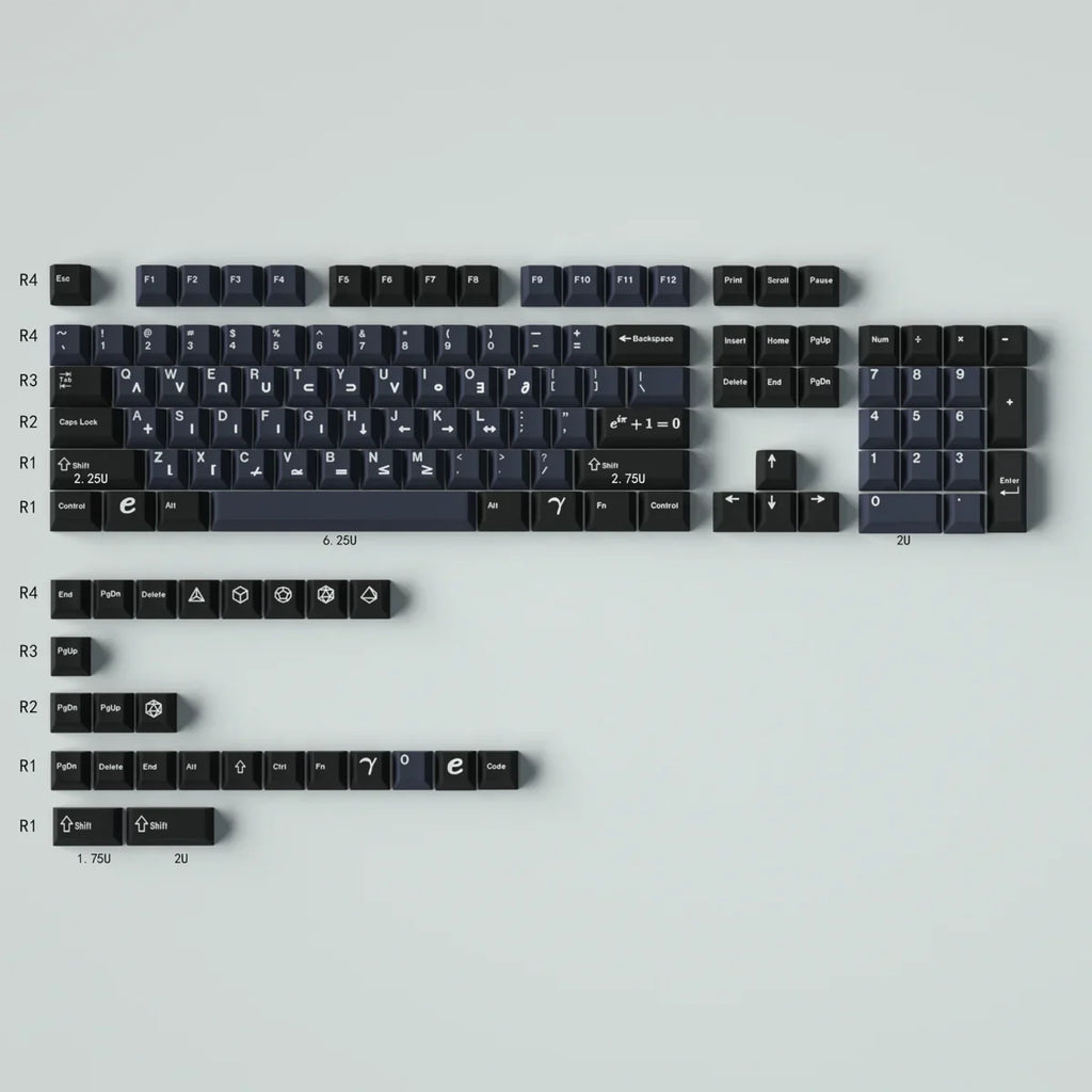 Keycaps Full Sublimation Black Compatible Mechanical Keyboard 61/87/108
