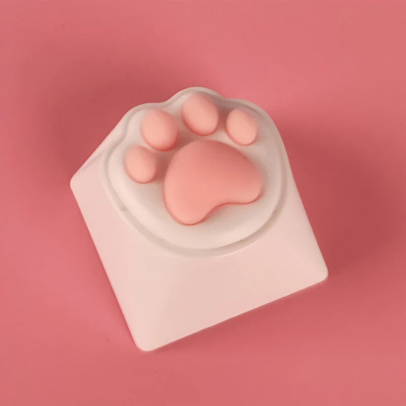 ZIFRIEND Cute Cat Paw Keycaps For Mechanical Keyboard Cherry MX Switch DIY Custom Key Cap Soft ABS Keycup Artisan Pink Color 60%