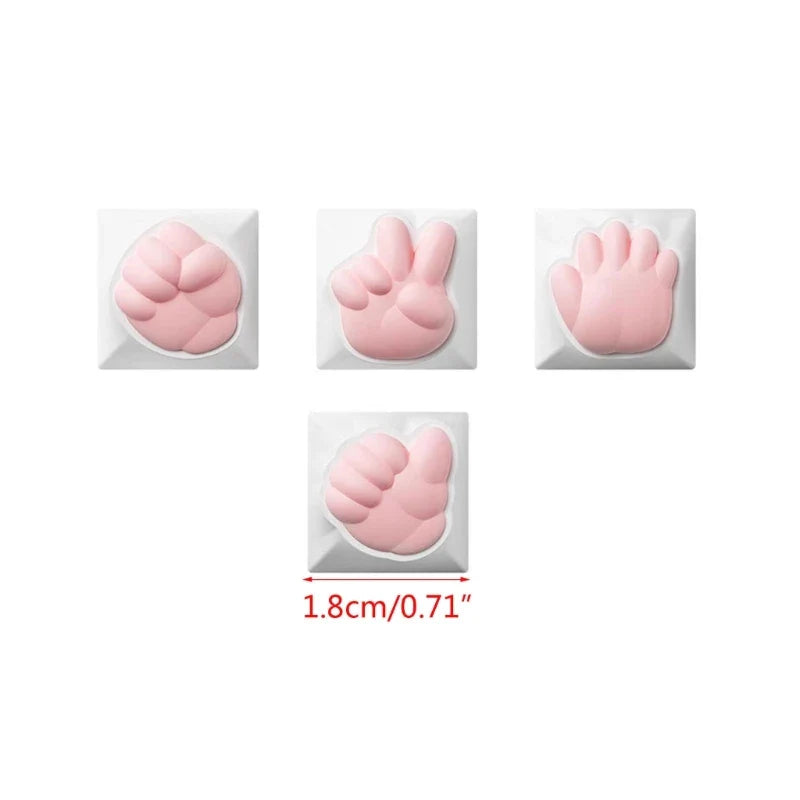 Colorful Paw Keycaps for Standard Mechanical Keyboards Sublimation Dye Technology Keys Caps for Long-Lasting Colors