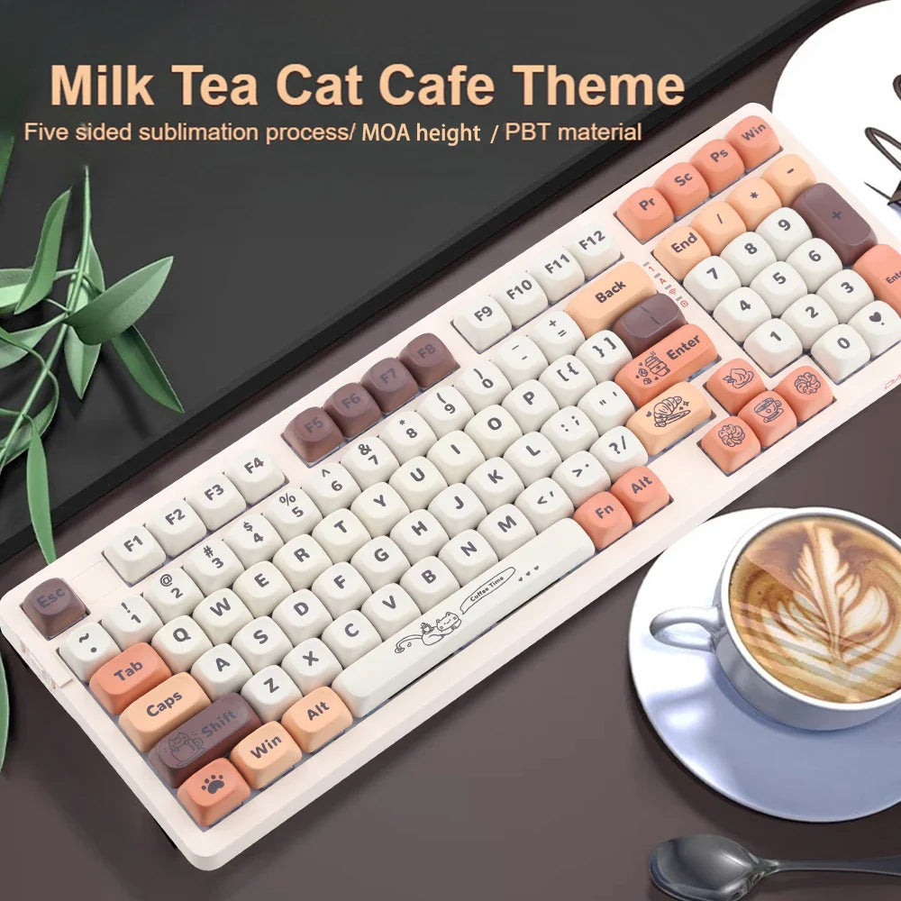 NEW134 keys Cute Keycaps PBT Keycaps MOA Keycaps Custom Keyboard Keycaps for Cherry Gateron MX Switches Mechanical Keyboards