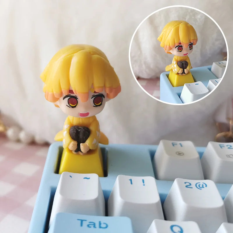 1pcs Demon Slayer Personalized Keycaps Mechanical Keyboard Resin Transparent Single Anime Key Cap Cute Mi Douzi Charcoal Jiro