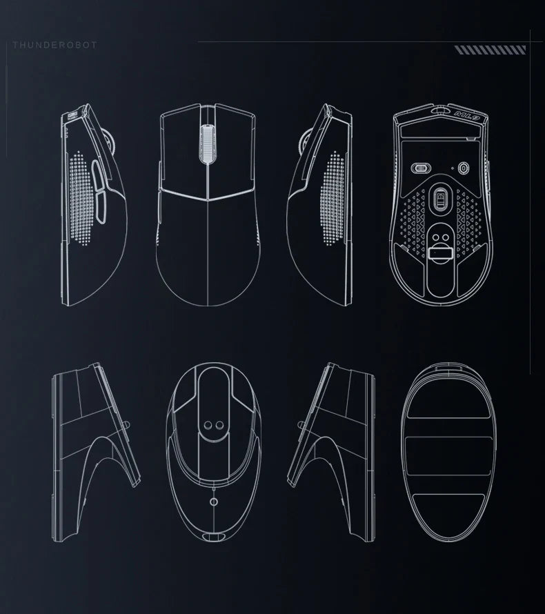 ThundeRobot ML901 Three-mode Mouse Gaming Wireless Bluetooth 2.4G Wired Ultra-lightweight Design PAW3395 Wireless Charging
