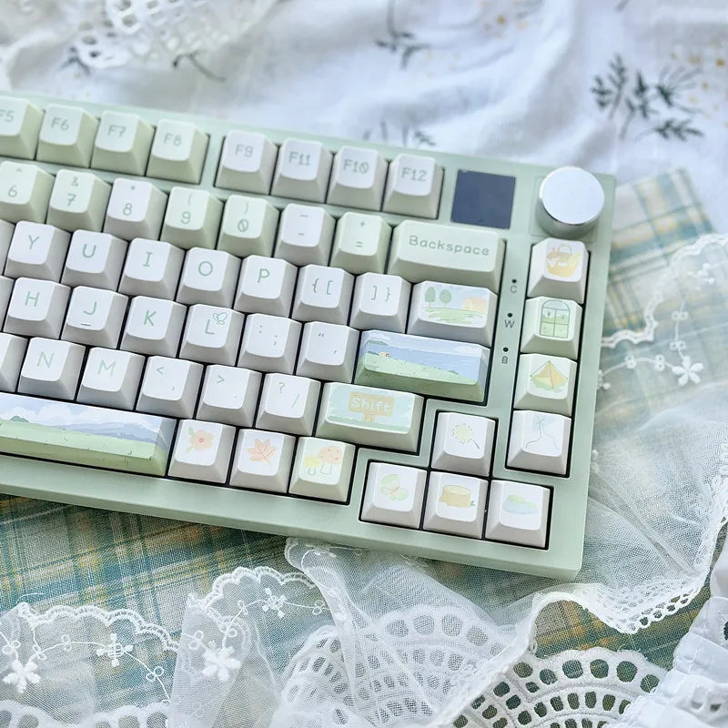 Customized Cute Cartoon Keycaps Cherry Profile Dye Sub PBT Keycaps 95 Keys for 75% Cherry Gateron MX Switches Gaming Keyboard