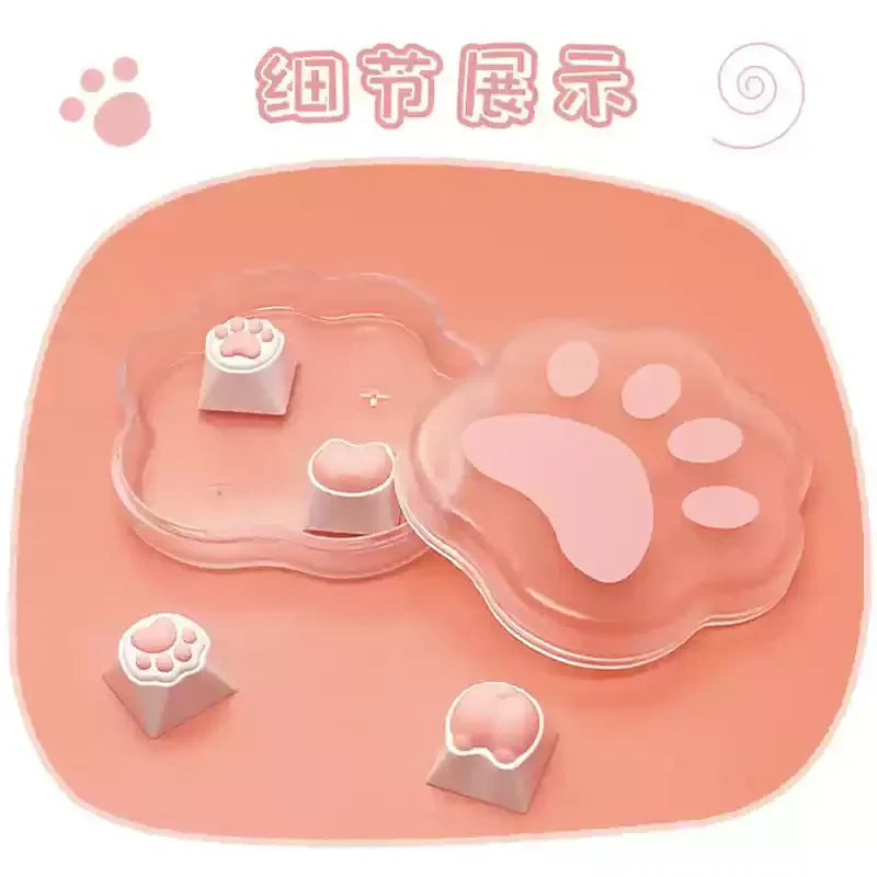 Cat Claw Keycaps Cute Simulation Feel Silicone Meat Pads Butt Corgi Fart Oem Height Girls Creative Single Mechanical Keyboard