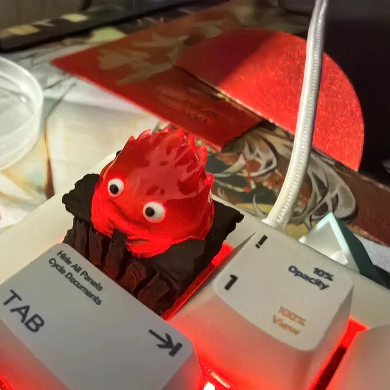 Calcifer Mechanical Keyboard Keycaps Customized Cute Keycap Cartoon Original Design Keycaps For Keyboard PC Gifts [In Stock]
