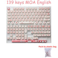 USLION 139Keys Keycaps Pink Meow Cat Theme MOA Profile PBT Kep Caps for 61/64/68/84/75/87/96/104 Keys Gaming Mechanical Keyborad