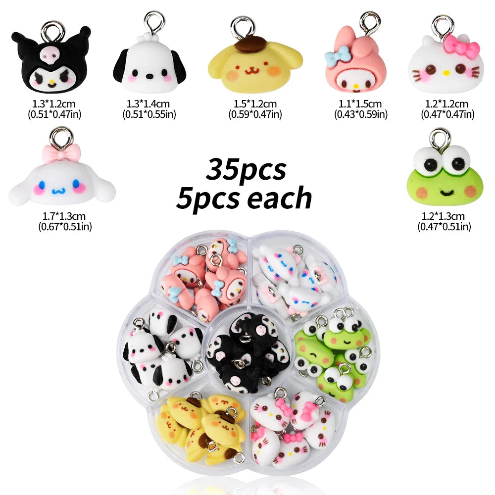 35/50/70/240pcs Cute Sanrio Nail Art Jewelry Decoration Kawaii Hello Kitty Kuromi Rhinestone Charms For Nail Y2K Manicure Crafts