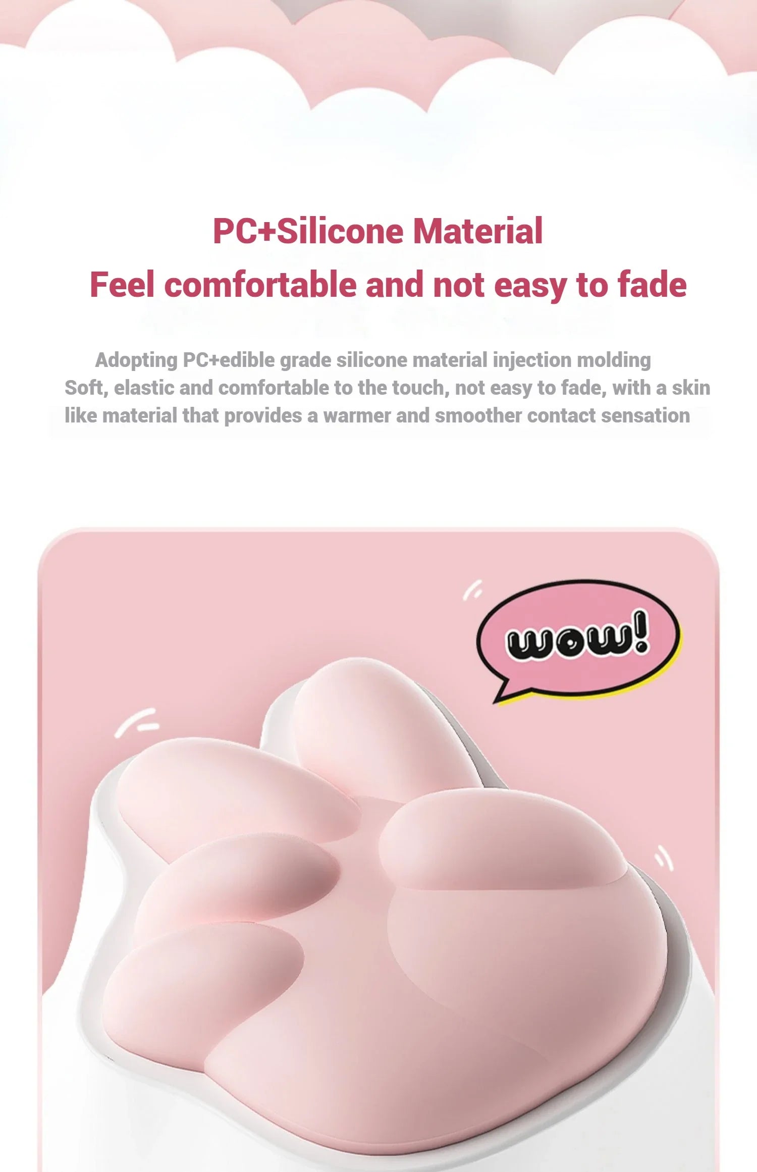 AKKO Keycap Soft Cute Cat Claw Rock Paper Scissors Like Kawaii Keycaps PC Silicone OEM Height ABS Material Girl Custom Key Caps