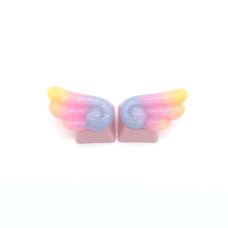 Personalized Keycaps Cute Wings Crystal Key cap Handmade Mechanical Keyboard R4 Keys PBT Color Keycaps Anime