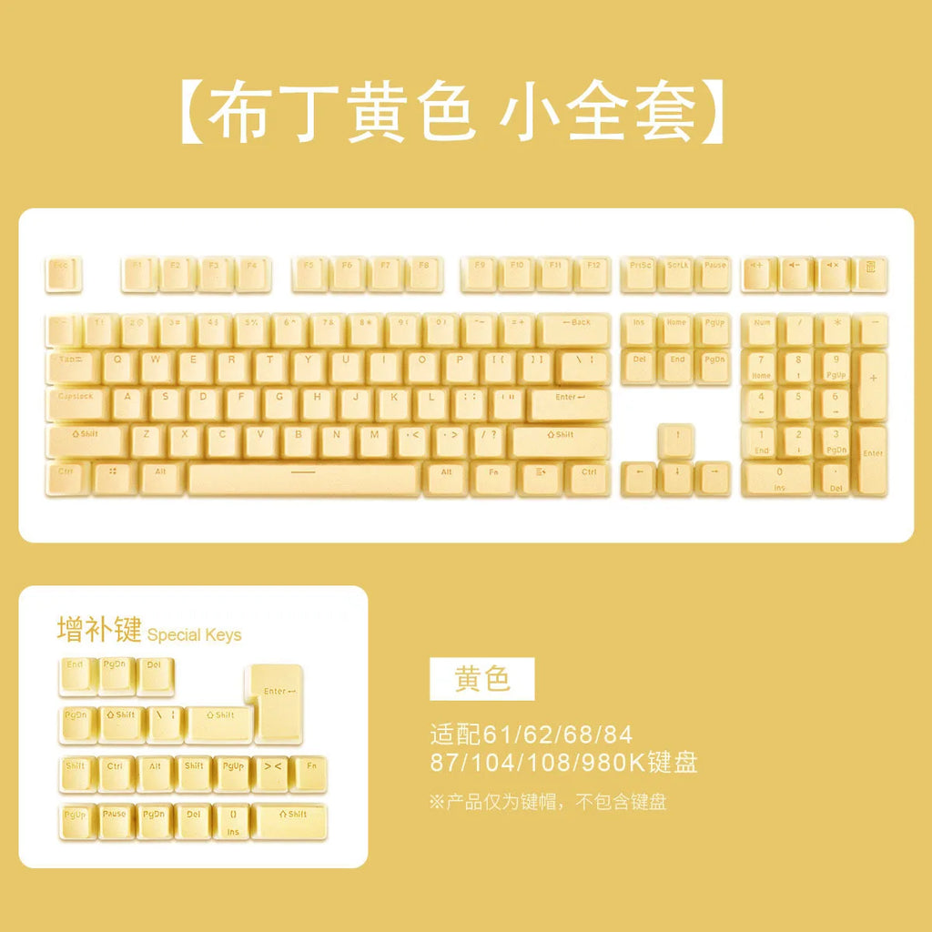 129 Keys Mechanical Keyboard PBT Pudding Keycaps Two-color Injection Molding OEM Character Translucent Keycap for All Keyboards
