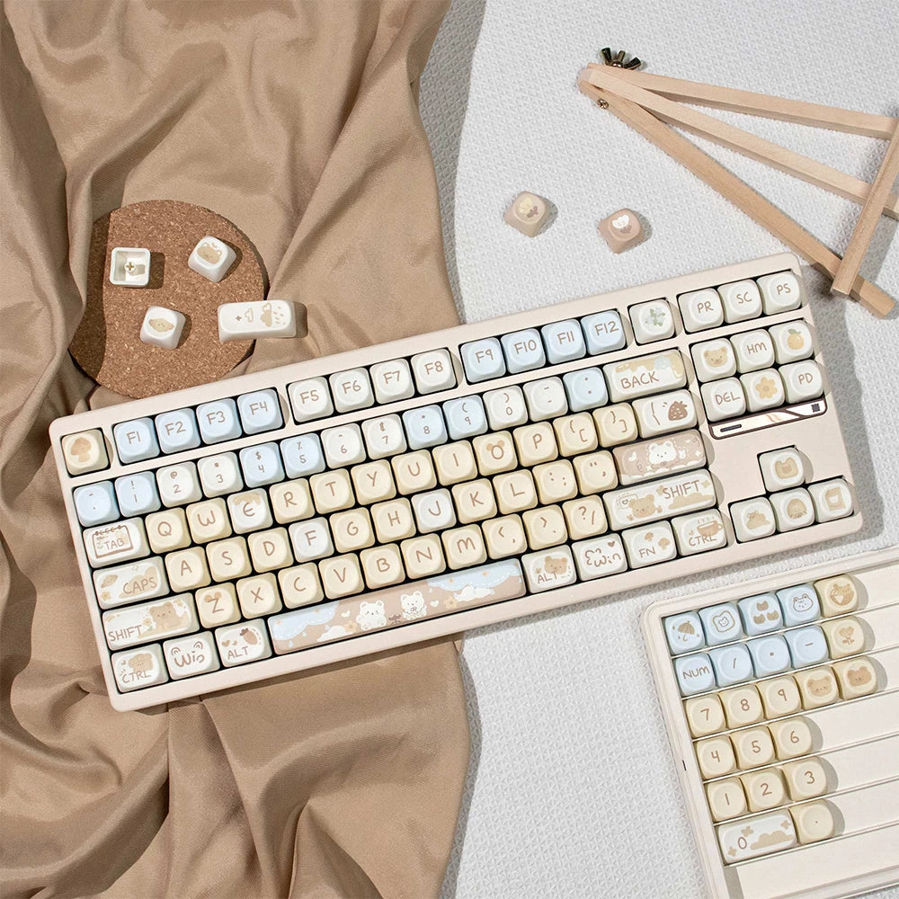 Cats and Puppies Keycaps MOA Profile Thermal Sublimation PBT Keycaps Personalized Cute Keycap For 64/104/108 Mechanical keyboard