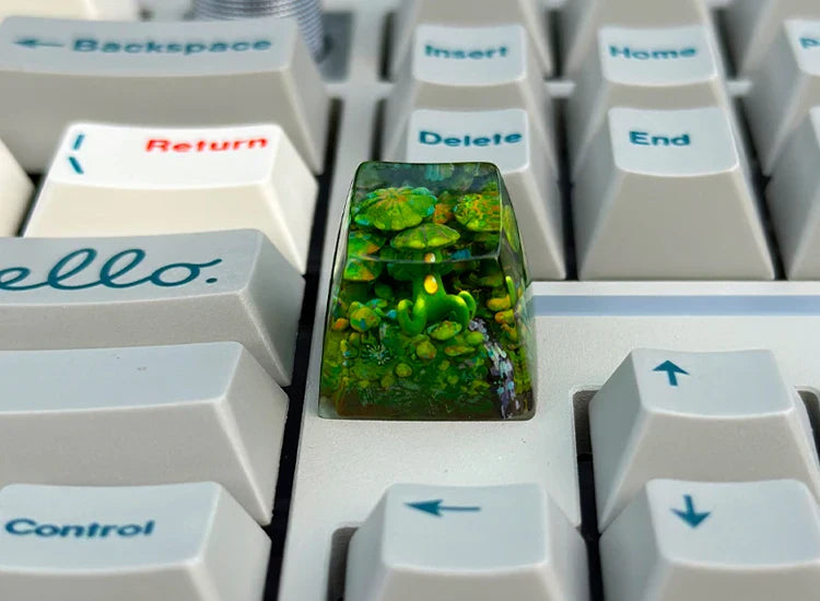 Creative Mushroom World Keycaps Resin SA Height Mechanical Keyboard Accessory Personalized Translucent Custom ESC Keys Gifts